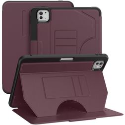 Mobigear Magnetic Folio iPad Pro 11 Inch (2024) Hoes Bookcase + Stylus Houder - Paars