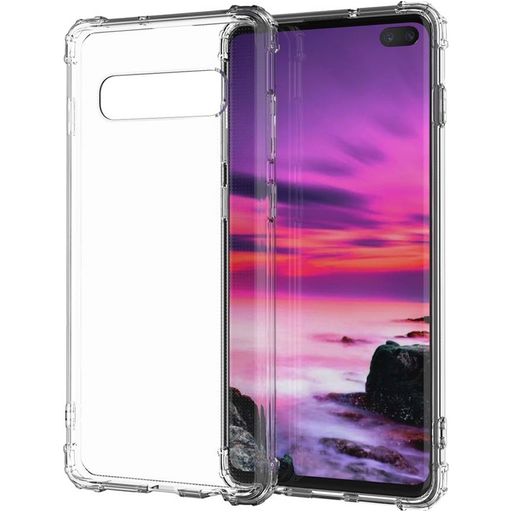Mobigear Cushion Doorzichtig Samsung Galaxy S10 Plus Hoesje Flexibel TPU Backcover Shockproof - Transparant