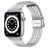 Mobigear Kopenhagen Stalen Apple Watch Bandje Klemsluiting - 42/41/40/38 mm - Zilver