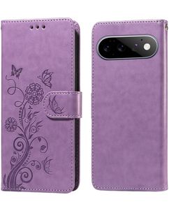 Mobigear Flowers Google Pixel 11 Hoesje Bookcase Portemonnee - Paars