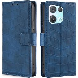 Mobigear Croco OPPO Reno 8 Pro 5G Hoesje Bookcase Portemonnee - Blauw