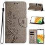 Mobigear Flowers Samsung Galaxy A35 Hoesje Bookcase Portemonnee - Grijs
