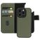 Mobiparts iPhone 15 Pro MagSafe Hoesje Echt Leer Uitneembare 2in1 Bookcase Portemonnee - Groen