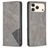 Mobigear Rhombus Slim iPhone 17 Pro Hoesje Bookcase - Grijs