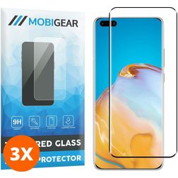 Mobigear Premium Huawei P40 Pro Plus Glazen Screenprotector - Case Friendly - Zwart (3-Pack)