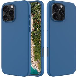 Mobigear Rubber Touch iPhone 16 Pro Max Siliconen Hoesje Backcover - Blauw Mobigear Rubber Touch iPhone 16 Pro Max Siliconen Hoesje Backcover - Blauw