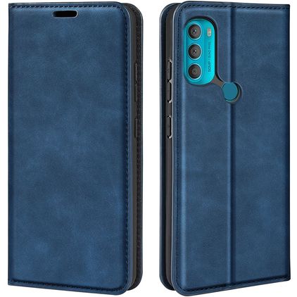 Mobigear Retro Slim Motorola Moto G71 5G Hoesje Bookcase Portemonnee - Blauw