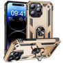 Mobigear Armor Ring iPhone 15 Pro Hoesje Hardcase Backcover Shockproof met Ringhouder - Goud