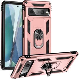 Mobigear Armor Ring Google Pixel 7 Pro Hoesje Hardcase Backcover Shockproof met Ringhouder - Roségoud