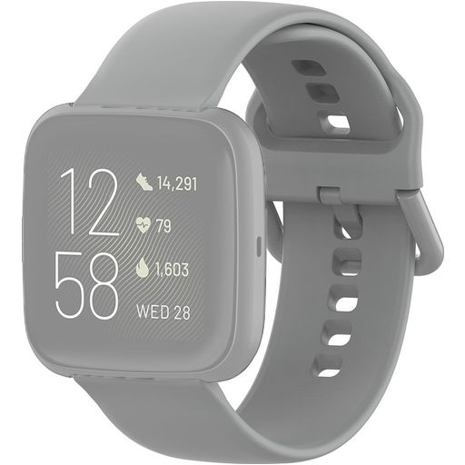 Mobigear Sport Buckle Siliconen Fitbit Versa Bandje Gespsluiting - Grijs