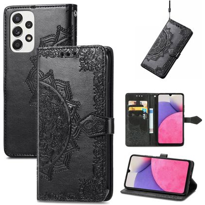 Mobigear Mandala Samsung Galaxy A33 Hoesje Bookcase Portemonnee - Zwart