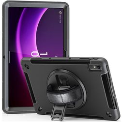 Mobigear SureGrip Lenovo Tab P11 Gen 2 Hoes Hard Kunststof,Siliconen Backcover + Standaard - Zwart