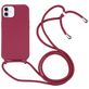Mobigear Lanyard iPhone 16 Siliconen Hoesje met koord - Rood