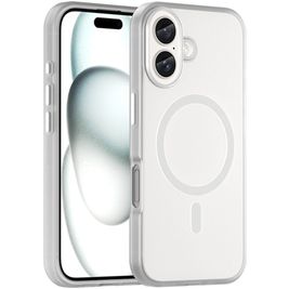 Mobigear Shockproof iPhone 16 MagSafe Hoesje Flexibel TPU Backcover - Wit