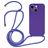 Mobigear Lanyard iPhone 15 Plus Siliconen Hoesje met koord - Paars