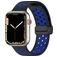 Mobigear Sport Plus Mag Siliconen Apple Watch Bandje Magneetsluiting - 42/41/40/38 mm - Zwart / Blauw