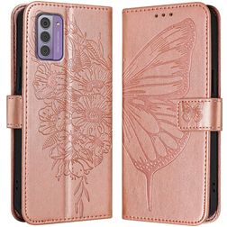 Mobigear Butterfly Nokia G42 Hoesje Bookcase Portemonnee - Roségoud