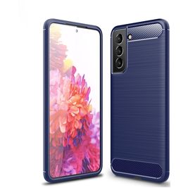 Mobigear Brushed Slim Samsung Galaxy S21 FE Hoesje Flexibel TPU Backcover - Blauw