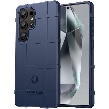 Mobigear Rugged Shield Samsung Galaxy S25 Ultra Hoesje Flexibel TPU Backcover Shockproof - Blauw