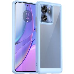Mobigear Crystal Motorola Edge 40 Hoesje Hardcase Backcover - Transparant / Blauw