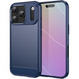 Mobigear Brushed Slim iPhone 18 Pro Hoesje Flexibel TPU Backcover - Blauw