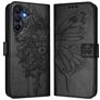 Mobigear Flowers Samsung Galaxy A17 Hoesje Bookcase Portemonnee - Zwart