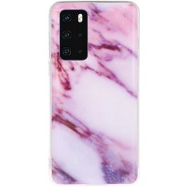Mobigear Marble Huawei P40 Hoesje Flexibel TPU Backcover - Paars