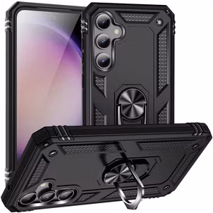 Mobigear Armor Ring Samsung Galaxy S23 FE Hoesje Hardcase Backcover Shockproof met Ringhouder - Zwart