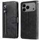 Mobigear Zipper iPhone 17 Pro Max Hoesje Bookcase Portemonnee - Zwart