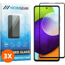Mobigear Premium Samsung Galaxy A52 Glazen Screenprotector - Case Friendly - Zwart (3-Pack)