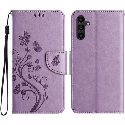Mobigear Flowers Samsung Galaxy A56 Hoesje Bookcase Portemonnee - Paars