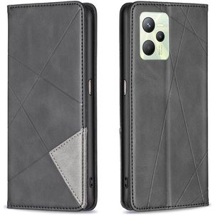 Mobigear Rhombus Slim Realme C35 Hoesje Bookcase - Zwart