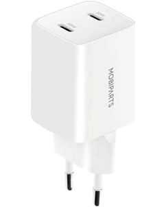 Mobiparts GaN Dual USB-C Oplader Power Delivery 35W - Wit