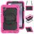 Mobigear SureGrip Xtreme Samsung Galaxy Tab A11 Hoes Hard kunststof / Siliconen Backcover + Schouderband + Standaard - Roze