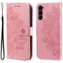 Mobigear Flowers Samsung Galaxy S23 Hoesje Bookcase Portemonnee - Magenta