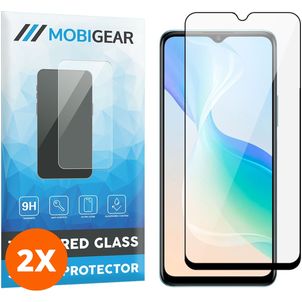 Mobigear Premium Vivo Y76 Glazen Screenprotector - Case Friendly - Zwart (2-Pack)