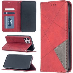 Mobigear Rhombus Slim iPhone 12 Pro Hoesje Bookcase - Rood
