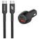 Mobigear Essentials Dual USB / USB-C Autolader USB-C 1 Meter Power Delivery 48W - Zwart
