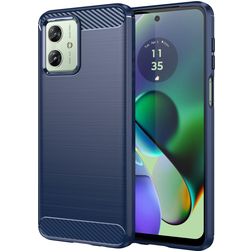 Mobigear Brushed Slim Motorola Moto G54 Hoesje Flexibel TPU Backcover - Blauw
