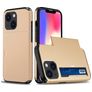 Mobigear Card iPhone 15 Hoesje Hardcase Backcover Shockproof met Pasjeshouder - Goud