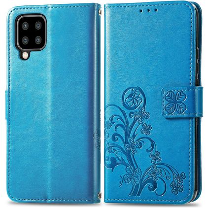 Mobigear Clover Samsung Galaxy A22 5G Hoesje Bookcase Portemonnee - Blauw