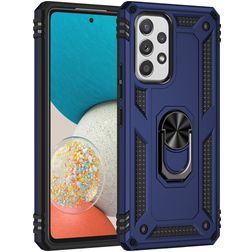 Mobigear Armor Ring Samsung Galaxy A53 Hoesje Hardcase Backcover Shockproof met Ringhouder - Blauw