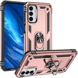 Mobigear Armor Ring Samsung Galaxy M23 Hoesje Hardcase Backcover Shockproof met Ringhouder - Roségoud