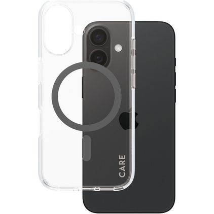 CARE by PanzerGlass Flagship iPhone 16 MagSafe Hoesje Hardcase Backcover - Transparant / Zwart