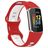 Mobigear Sport Dual Siliconen Fitbit Charge 5 Bandje Druksluiting - Wit / Rood