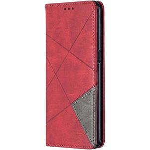 Mobigear Rhombus Slim OPPO Reno 4 Hoesje Bookcase - Rood