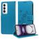 Mobigear Flowers OPPO Reno 12 Pro Hoesje Bookcase Portemonnee - Blauw