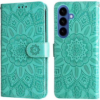 Mobigear Sunflower Samsung Galaxy S26 Hoesje Bookcase Portemonnee - Groen