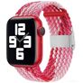 Mobigear Braided Nylon Apple Watch Bandje Klemsluiting - 49/46/45/44 mm - Roze / Rood