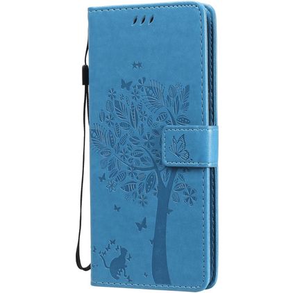 Mobigear Tree LG V60 ThinQ Hoesje Bookcase Portemonnee - Blauw